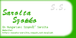 sarolta szopko business card